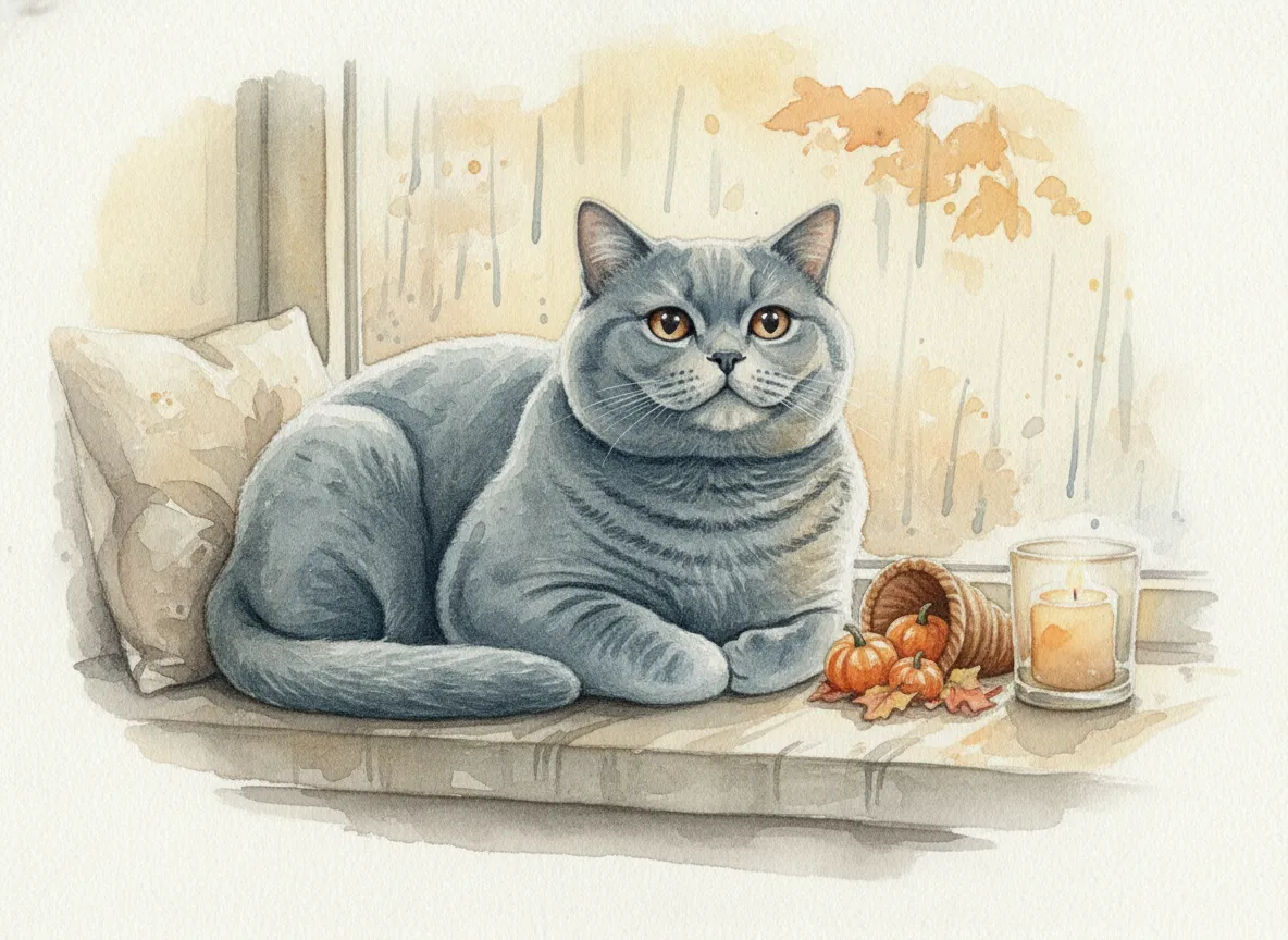 British Shorthair watercolor calendar month 11